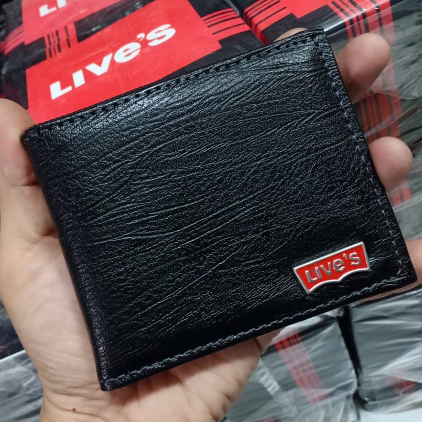 Dompet pria kulit serat kayu hitam/coklat/tan-2