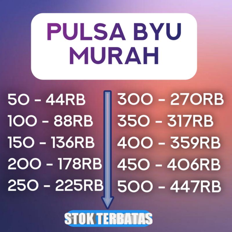 PULSA BYU MURAH VIA TRANSFER