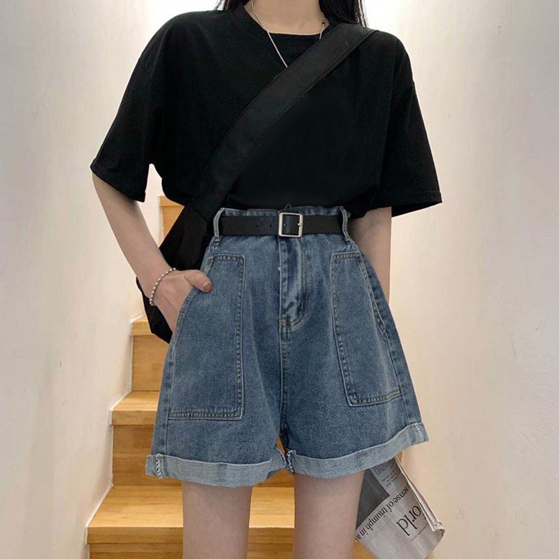 Celana Jeans Pendek Wanita Korea Longga/Kulot Jeans Pendek Hot Pants Jeans (realpict)