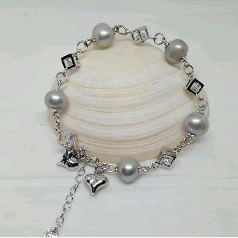 GELANG MUTIARA LOMBOK MUTIARA AIR TAWAR ASLI LOMBOK MUTIARA ABU