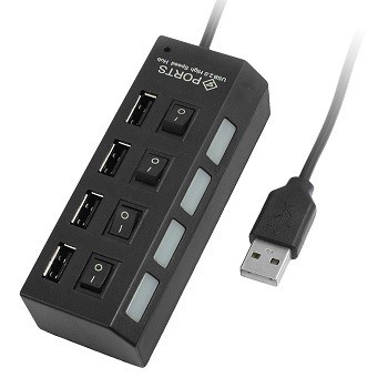 USB Hub 4 Port ON-OFF USB 2.0