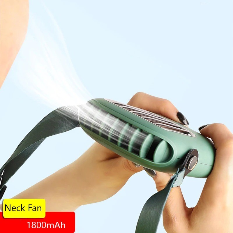 Kipas Angin Mini Portable Model Kalung Leher Neck Fan 1800mAh - YJ19A