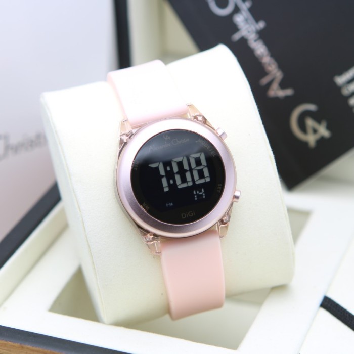 Jam Tangan Alexandre Christie AC 9358 Wanita / AC9358 Rubber Pink Original