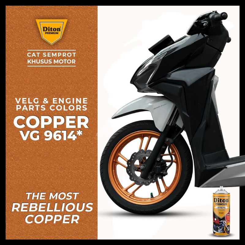 Pilok Copper VG 9614 * Paket Diton Premium 4 Klg Cat Semprot Sepeda Motor Mobil Velg Rangka Engine