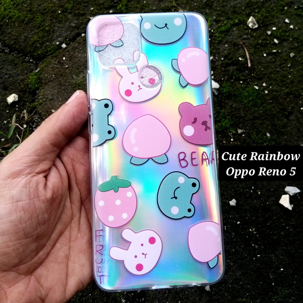 Rainbow Case Oppo Reno 5 5G A15 A15s Super Cute Character Hits 2021