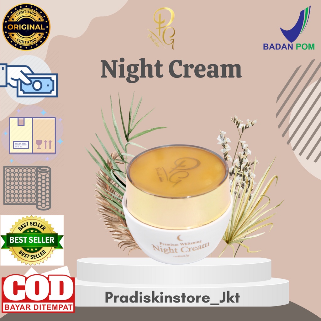 NIGHT CREAM SKINCARE PRADISKIN GLOW PREMIUM MEMUTIHKAN