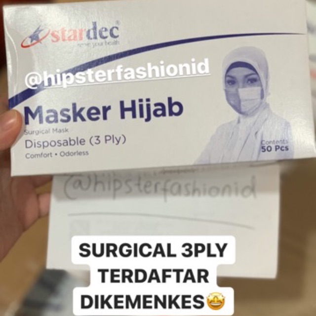 READYSTOCK STARDEC SENSI SURGICAL MASK CORONA KORONA MASKER N95 HIJAB 3M DUCKBILL EARLOOP HEADLOOP