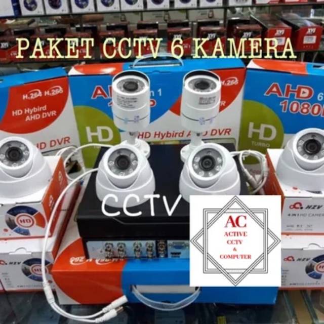 PAKET CCTV MURAH 720P 3MP 6 KAMERA CCTV DVR 8 CH CHANNEL XMEYE CAMERA 3 MP FULL HD LIHAT DI HP