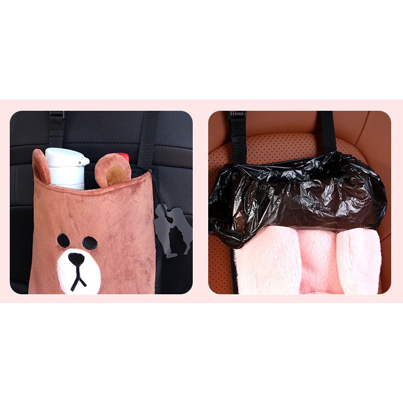 Mickey Mouse Brown Hello Kitty Tas Multi fungsi Minuman Makanan Tempat Sampah Gantung jok Mobil