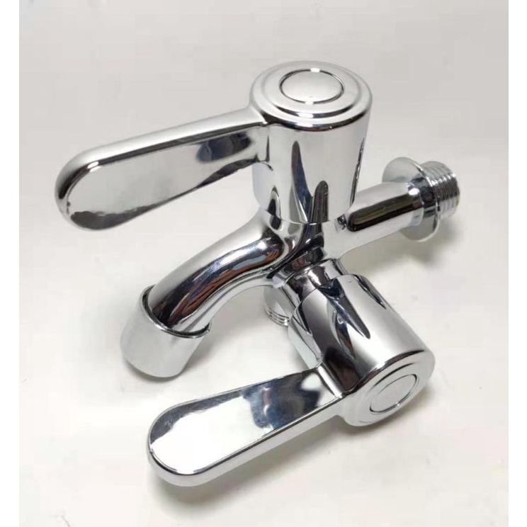 Kran Cabang Shower New Keran Double Stainless Chrome Kamar Mandi Krom