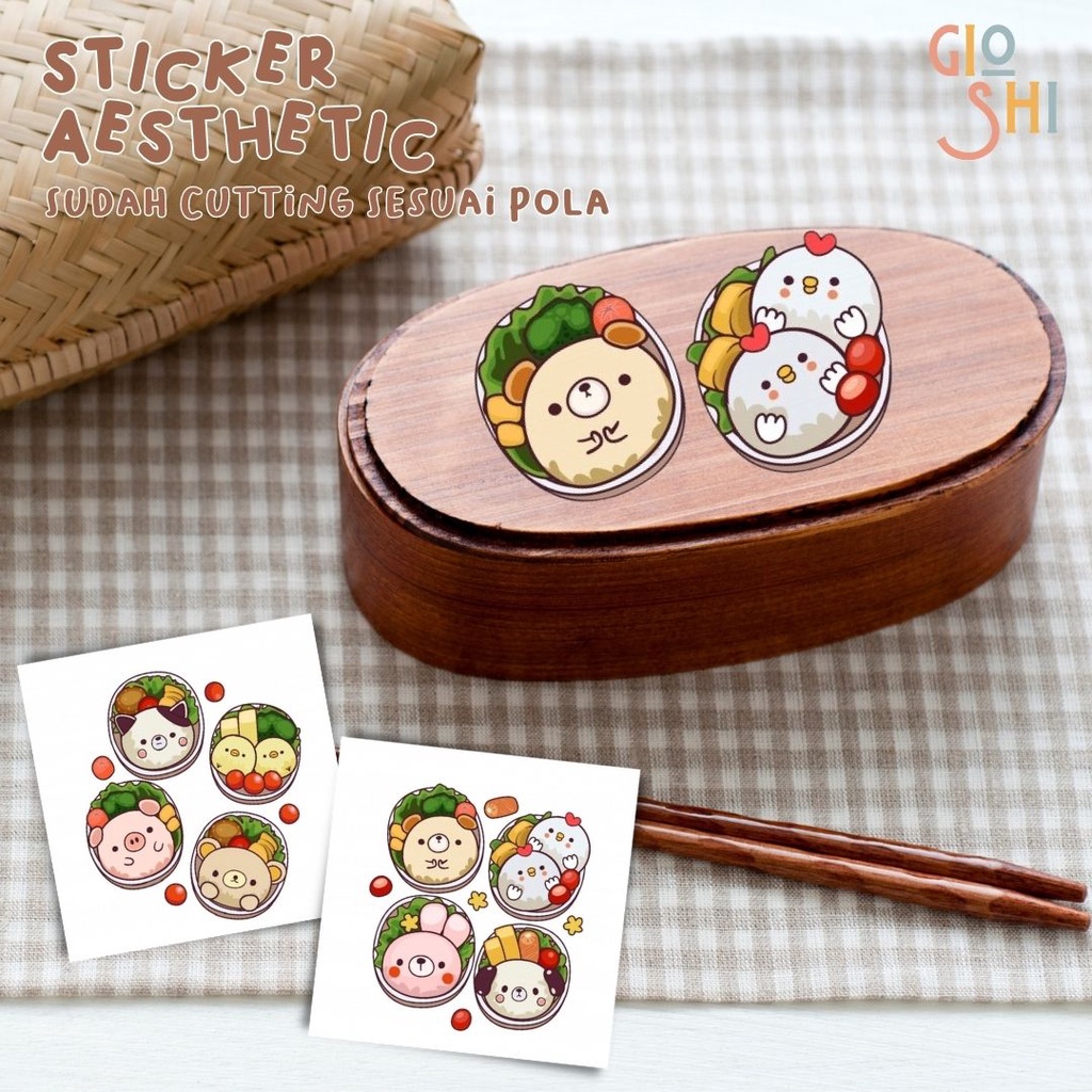 

stiker aesthetic bento makanan lucu by gioshi.store