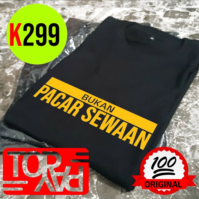 kaos pria wanita k299 bukan pacar sewaan baju distro atasan santai hitam 30s L XL