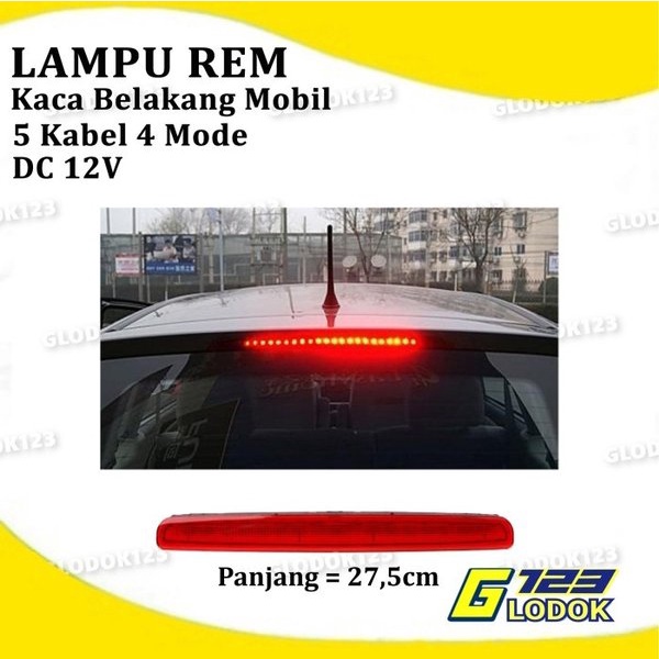 Lampu Rem Stop Belakang LED Brake Light Mobil Bis Truk Tempel Kaca