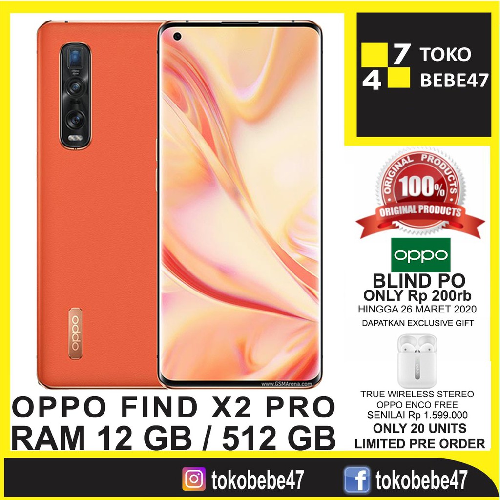 OPPO FIND X2 PRO RAM 12GB ROM 512GB GARANSI RESMI OPPO INDONESIA