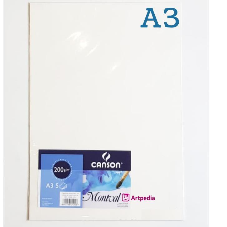

ip HCJ Canson Montval A3 200gsm 5 Sheet - Watercolour paper Montval A3 - Kertas Cat Air Canson Berku