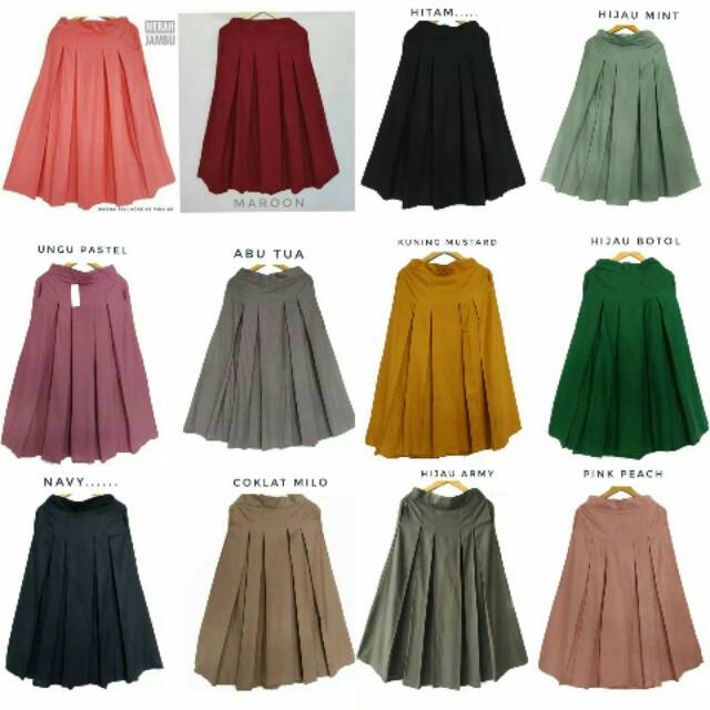 ROK KATUN RAMI PANJANG 95cm SEMATA KAKI/ROK KATUN POLOS