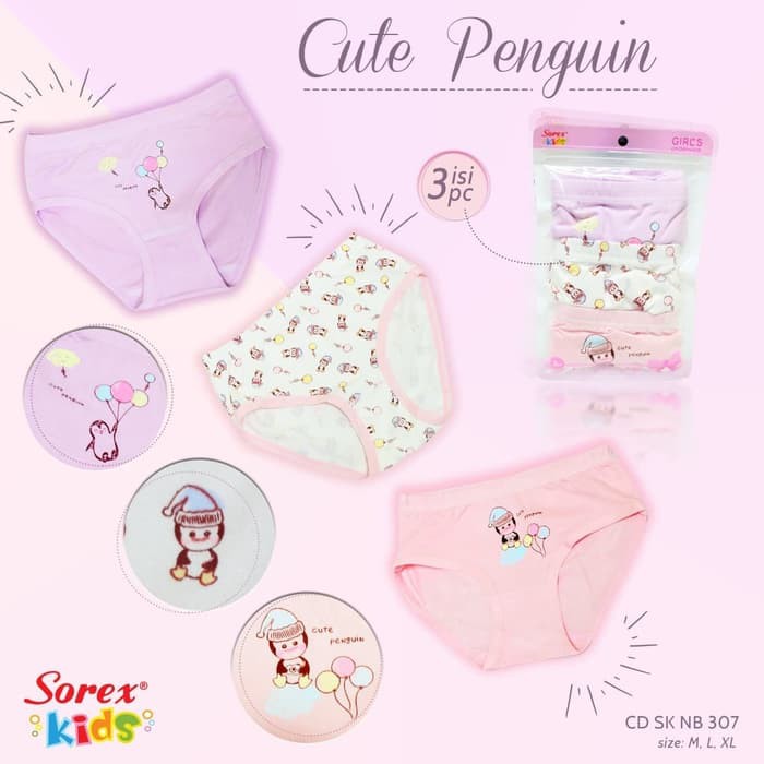 CD Celana  Dalam  Anak Segitiga Cewek Cute Pinguin SOREX  