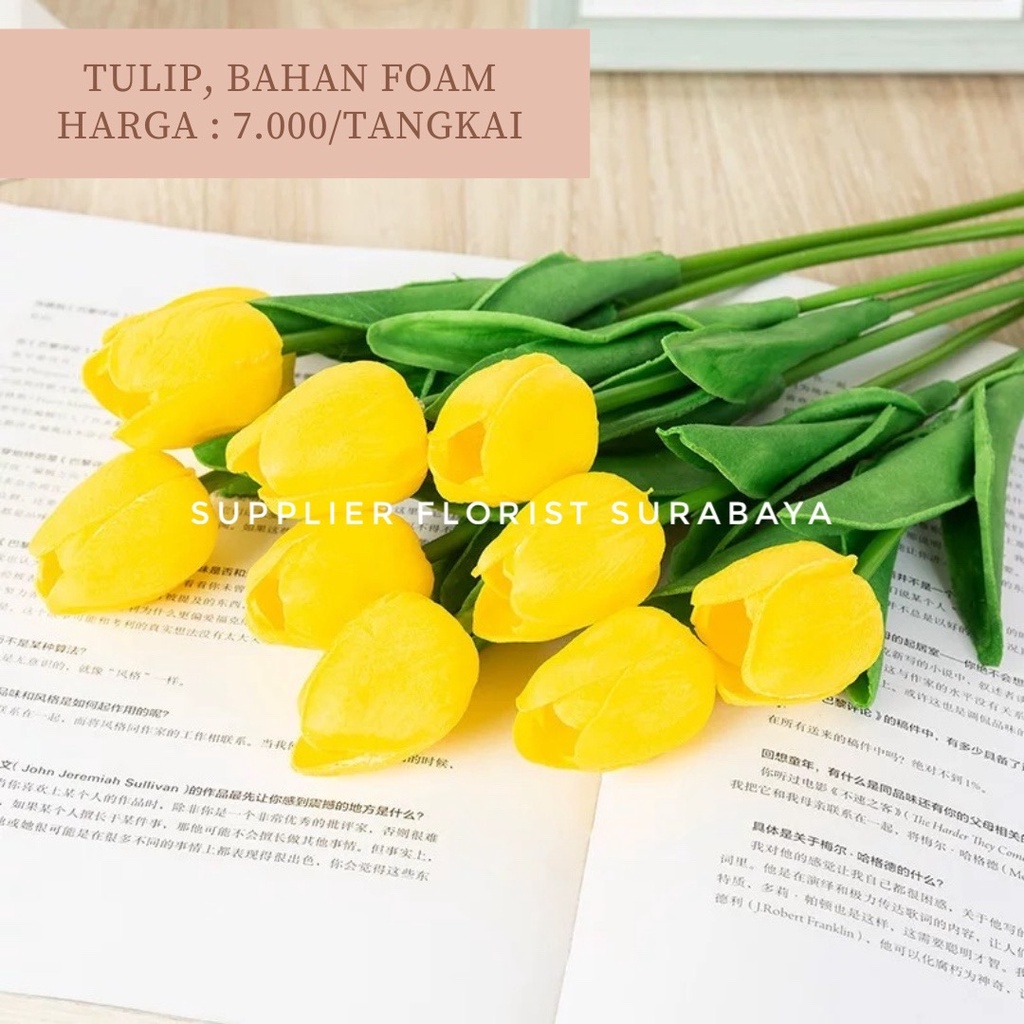 BUNGA TULIP ARTIFICIAL BAHAN FOAM LATEX REAL TOUCH