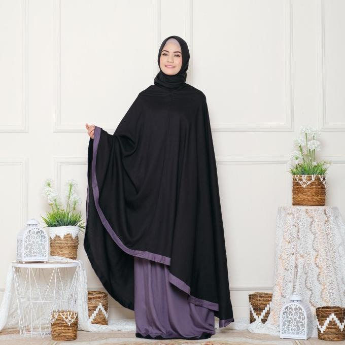 Mukena Zianisa New Salwa Purple-Black Allsize