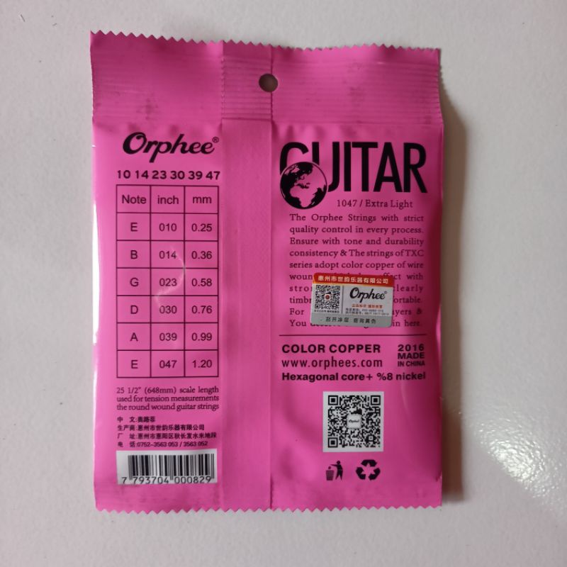 senar gitar/guitar orphee akustik warna warni/pelangi