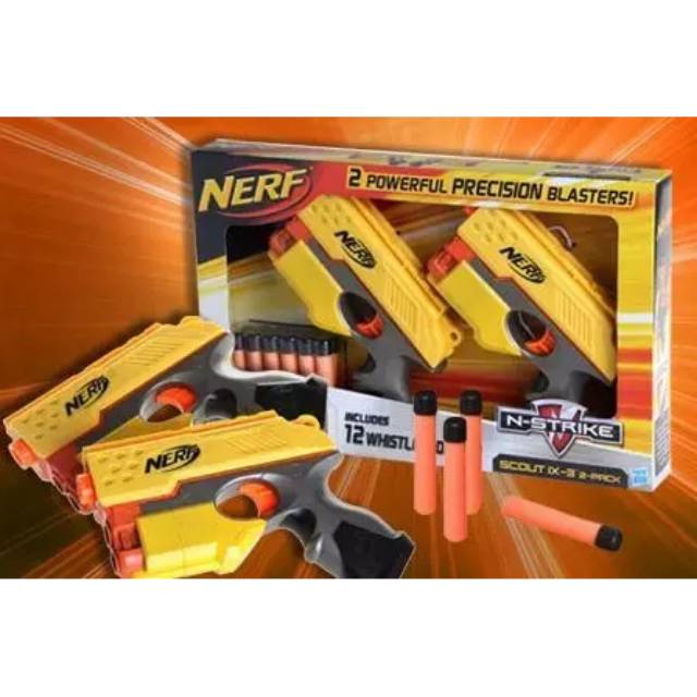Original Hasbro Nerf Gun Scout ix-3 Original Hasbro Dual pack Precision Blaster Handgun