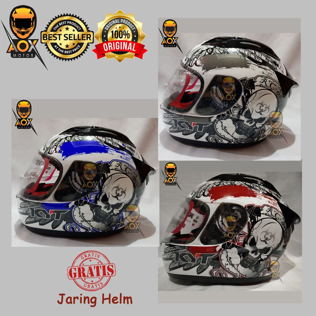 Helm KYT RC7 Motif #13 Fullface (ongkir 2kg), GRATIS Jaring Helm
