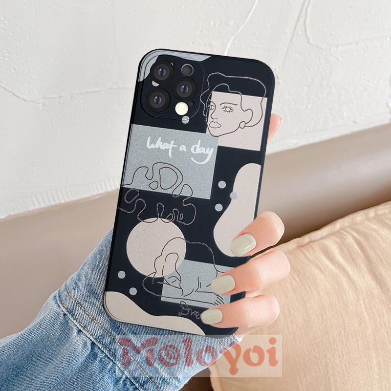 Soft Case Tpu Motif Geometri Untuk Iphone 6 6s 7 8 Plus Iphone 12 11 13 Pro Max X Xr Xs Max Se 2020