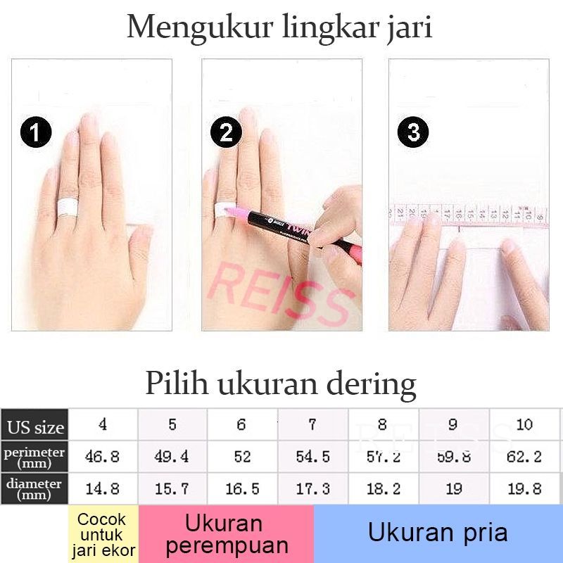 Cincin Berlian Baris Bahan Titanium Warna Rose Gold Untuk Wanita