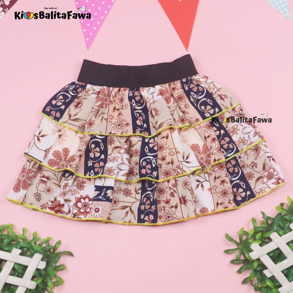 Rok Tumpuk Motif uk 3-4 Tahun / Rok Anak Perempuan Cewek Murah Skirt Pendek Polos Lucu Grosir Cewek