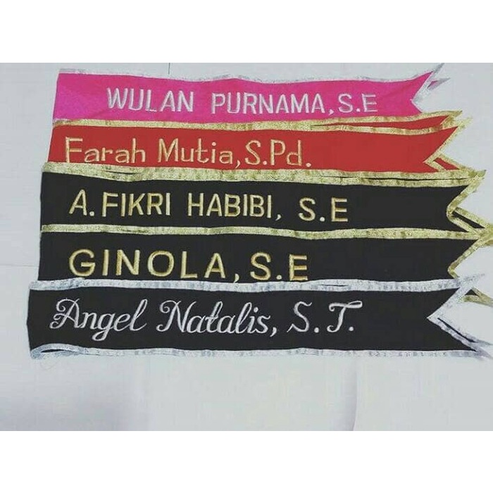 Sash-Selempang- Selempang Wisuda Prom Bridal Shower (Bordir) -Selempang-Sash.