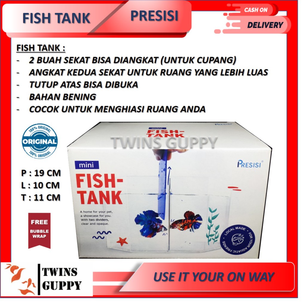 FISH TANK / MINI FISH TANK / WADAH IKAN / TEMPAT IKAN HIAS / WADAH IKAN HIAS / WADAH CUPANG