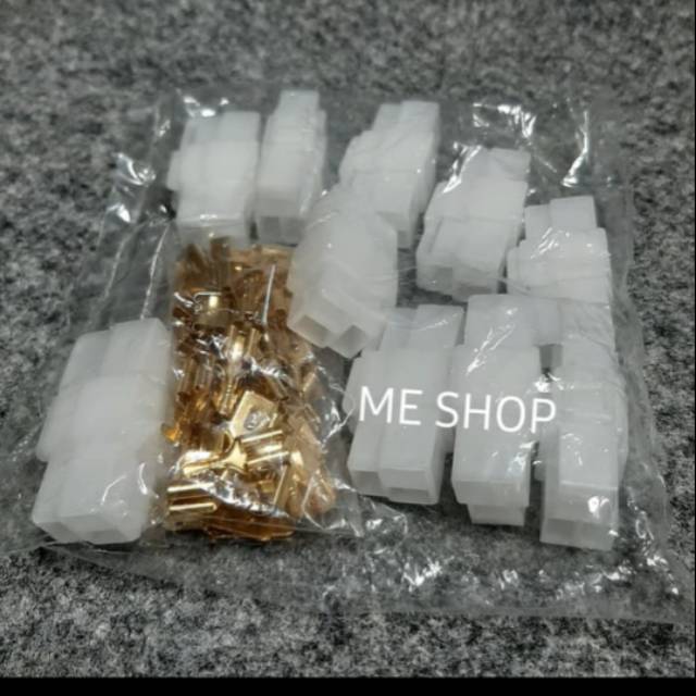 Soket skun Motor 3 Pin Besar Socket Mobil Skun Konektor Kabel Isi 10set