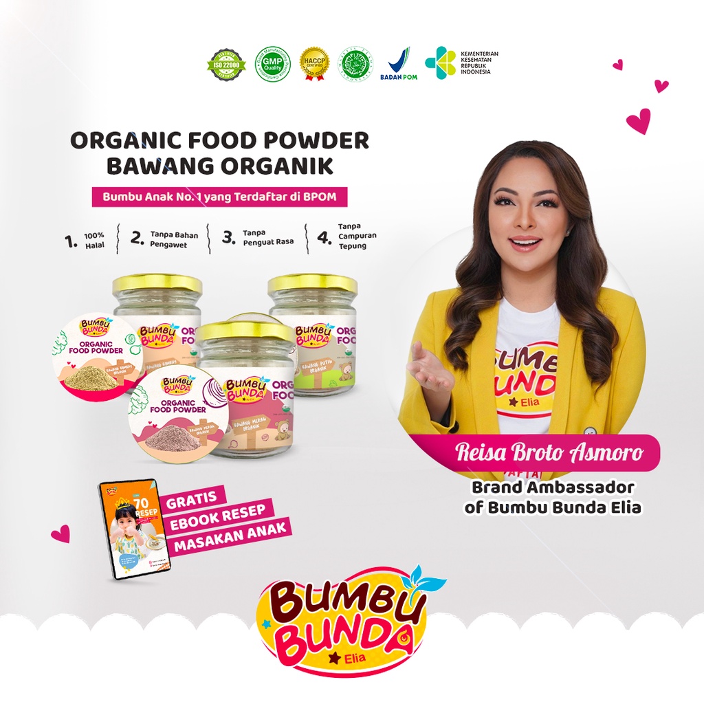 Jual Bumbu Bunda Elia Organic Food Powder Bawang Kaldu Mpasi Kaldu