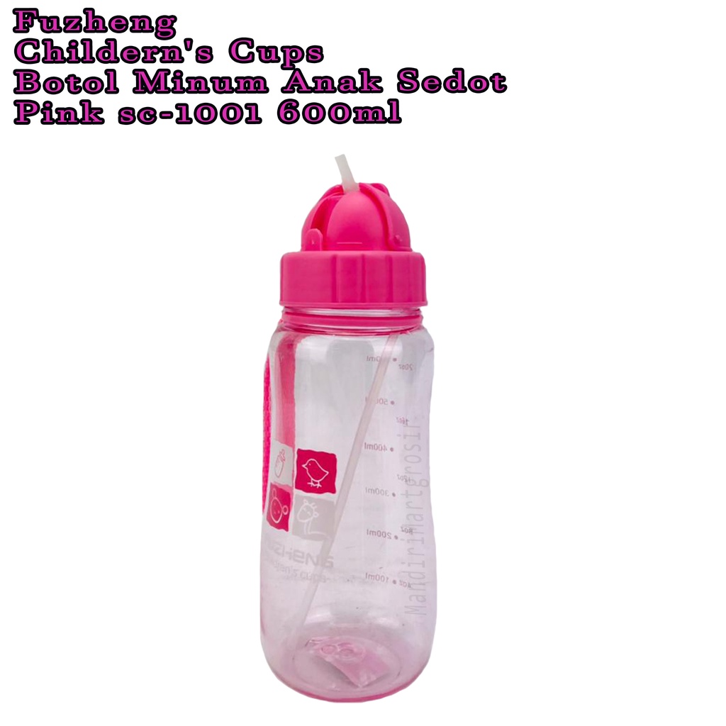 Botol Minum Anak sedot* Childern's Cups * Botol minum * Motif Pink SC-1001 * 600ml