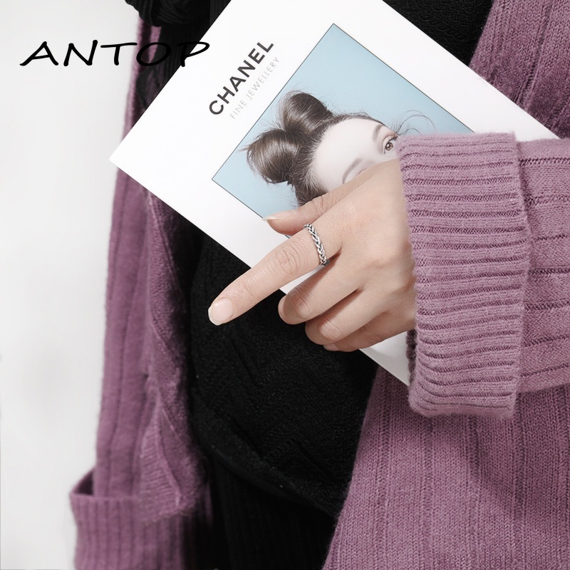 Cincin Desain Twisted Retro Korea Unik untuk Pria dan Wanita ANTOP