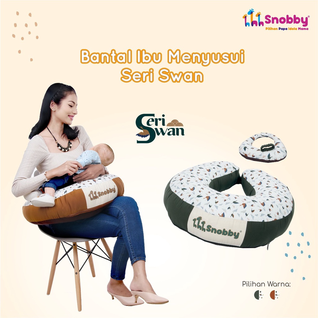 Snobby Nursing Pillow Bantal Menyusui (Dengan Gasper) + Bantal Dot Swan Series - TPB 5921