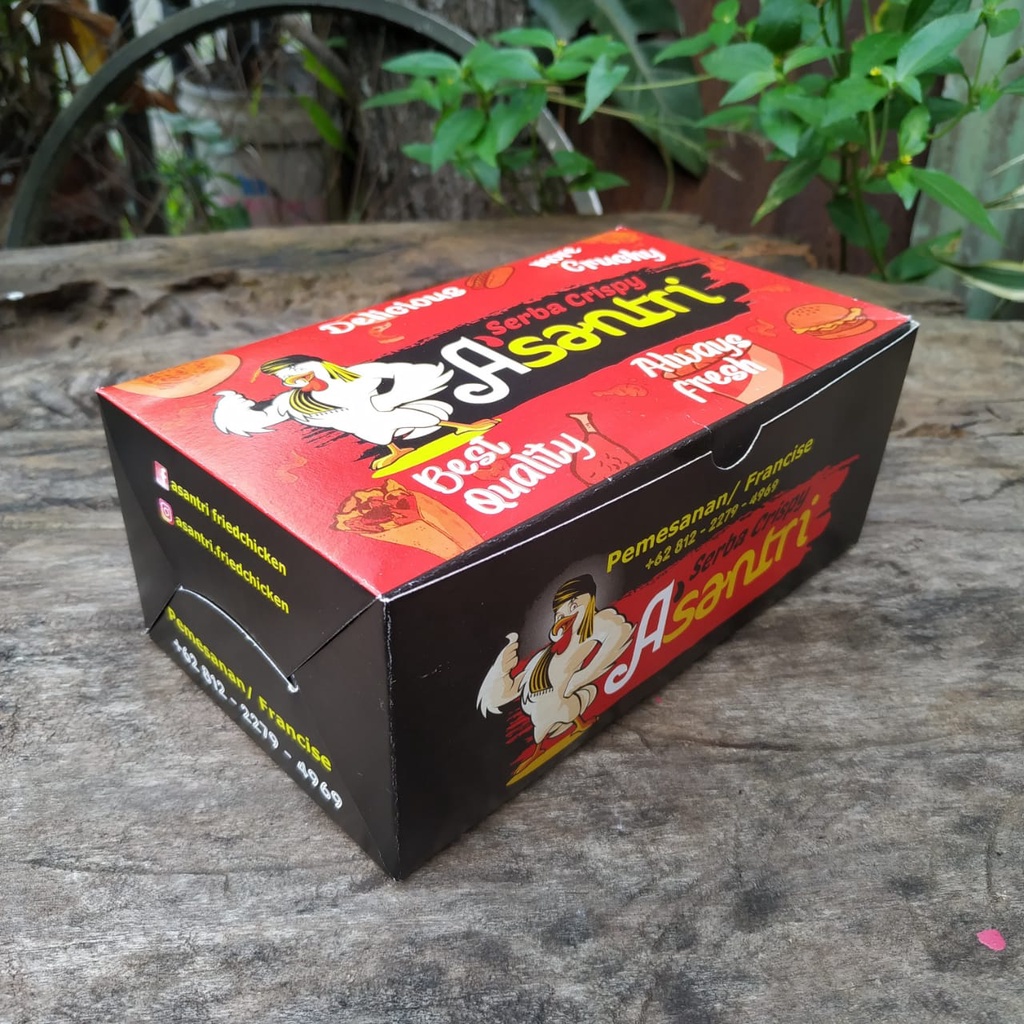 CETAK BOX KEMASAN FRIED CHICKEN FULL COLOR /AYAM KRISPI ,CRISPI ,CRISPY CUSTOM TERMURAH TERBAIK