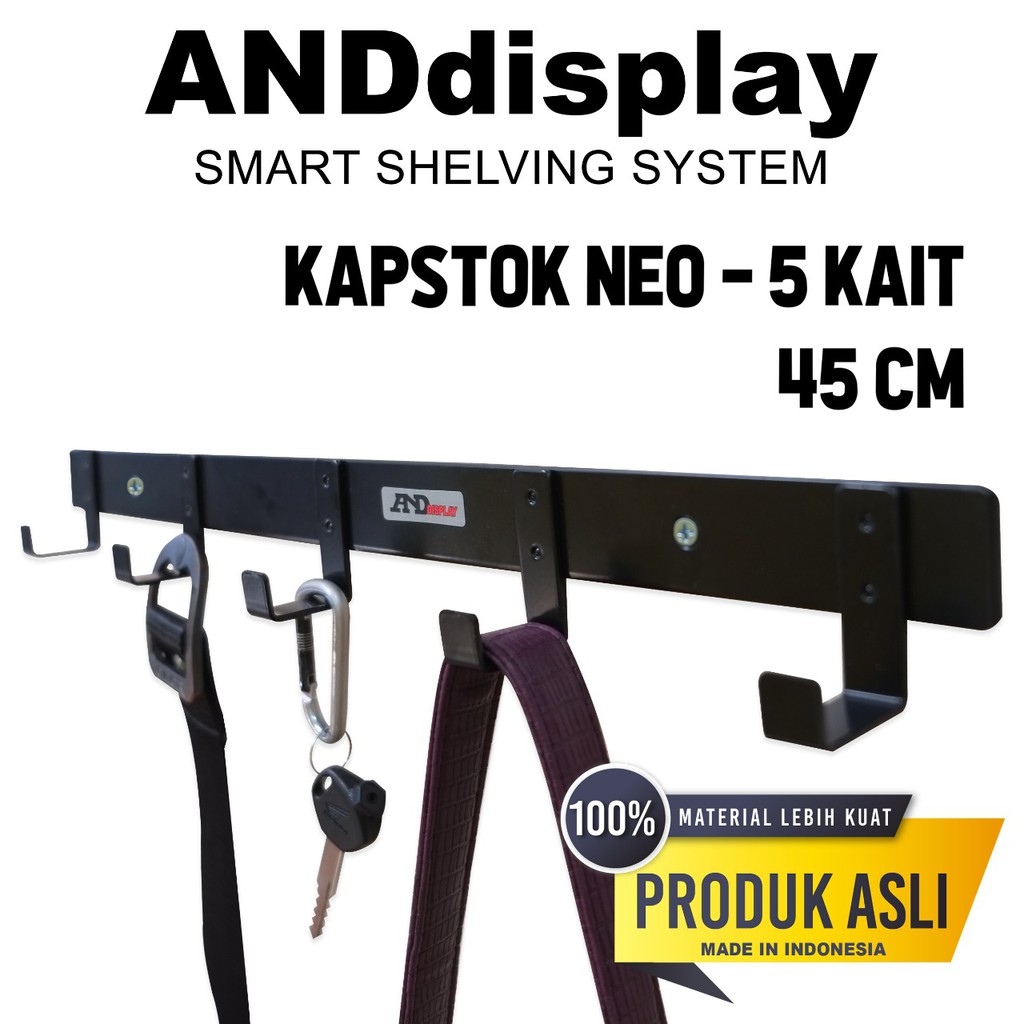 KAPSTOK NEO 5 KAIT HTM GANTUNGAN BAJU HANDUK DINDING ANDDISPLAY