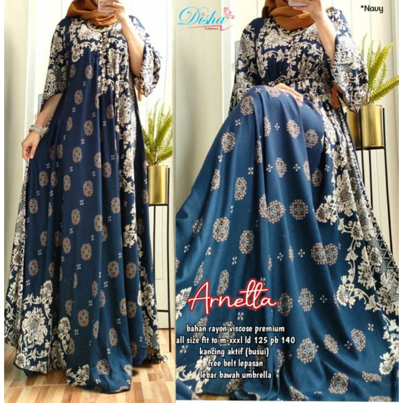 Arnetta maxidress bahan rayon umbrella dress