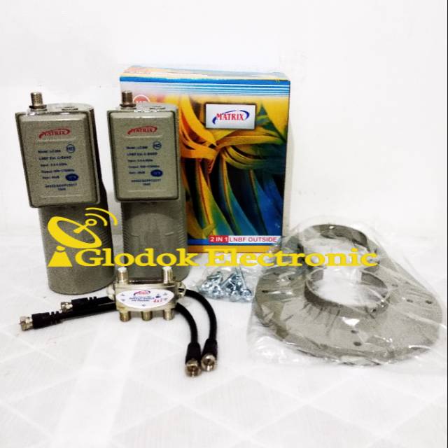 LNB PARABOLA MATRIX LC999 15K TWIN LNB-F PARABOLA C-BAND 2 SATELITE 1 RECEIVER MATRIX LC-999 15K