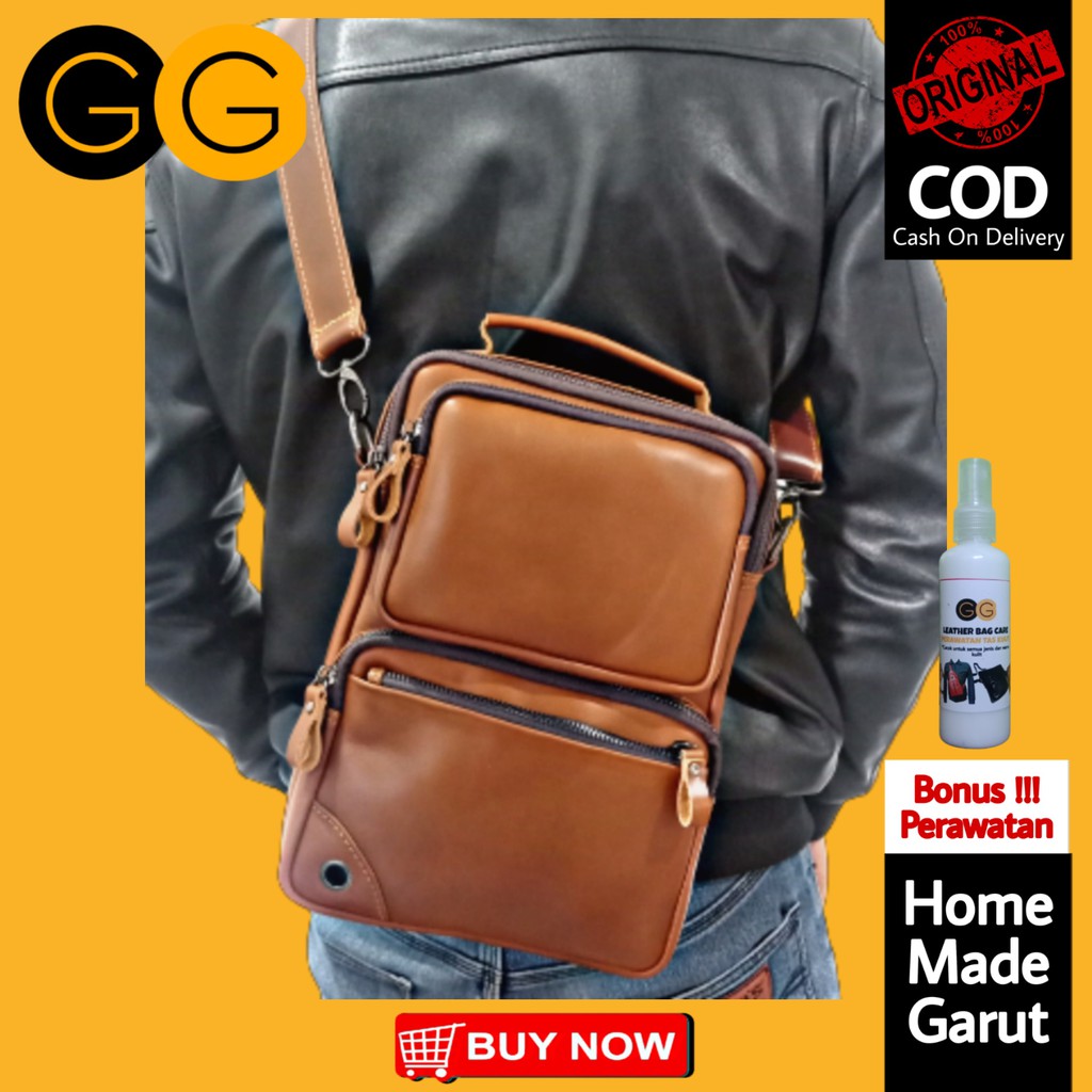 TAS SELEMPANG PRIA ASLI GARUT PREMIUM TAS COWOK TAS PRIA KULIT TAS KULIT GARUT TAS SLEMPANG  PRIA