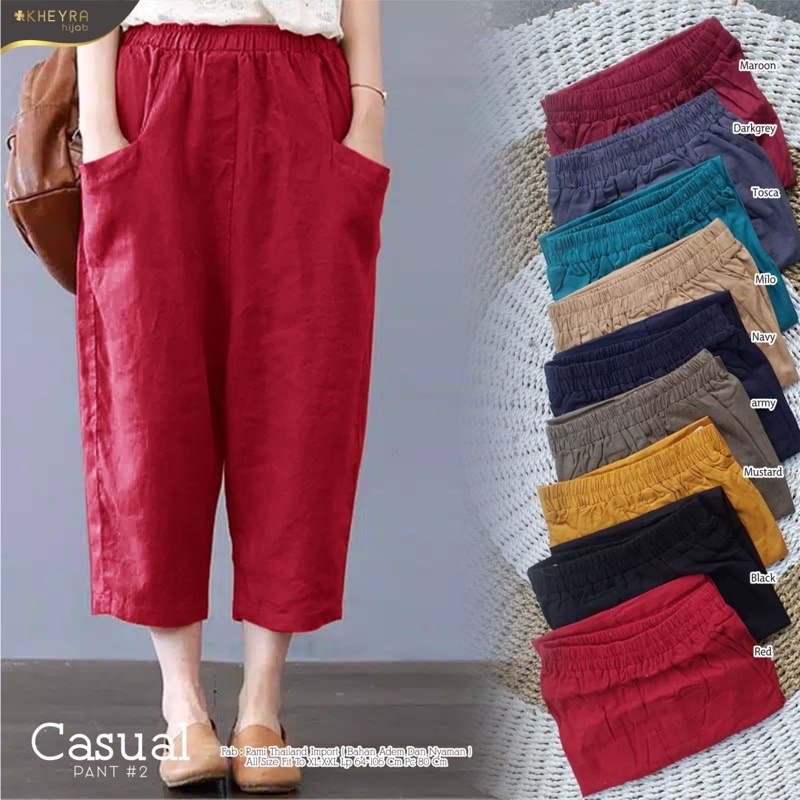 Casual pants celana murah solo katun beggie beggy ori kheyra alila wanita fashion polos