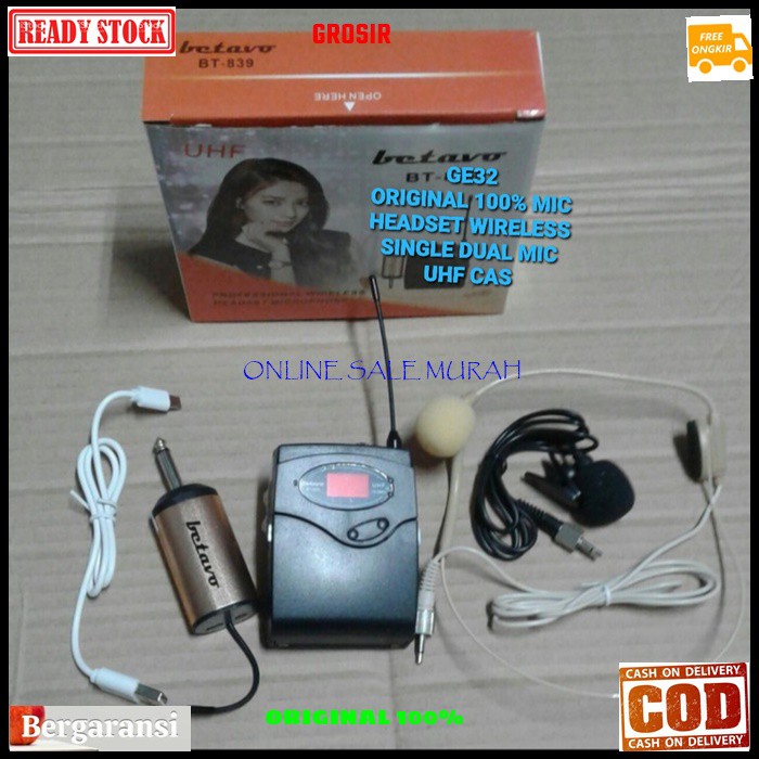 G32 Mic Wireless UHF headset bando original 100% mik wireles betavo Single receiver cas pro karaoke mikrophone microphone casan audio sound system vokal vocal professional panggung dj studio portable meeting G32   BISA DIGUNAKAN KE SEGALA ALAT AUDIO RECEI