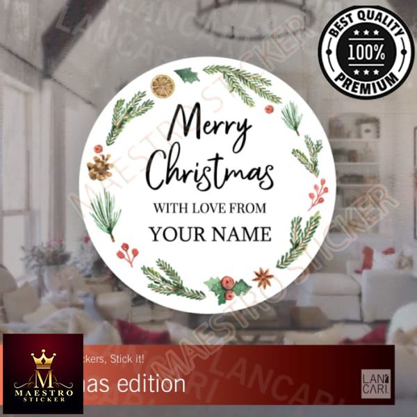 

M.STICKER Stiker Label Natal Christmas undangan amplop custom Stickers snack - SMALL