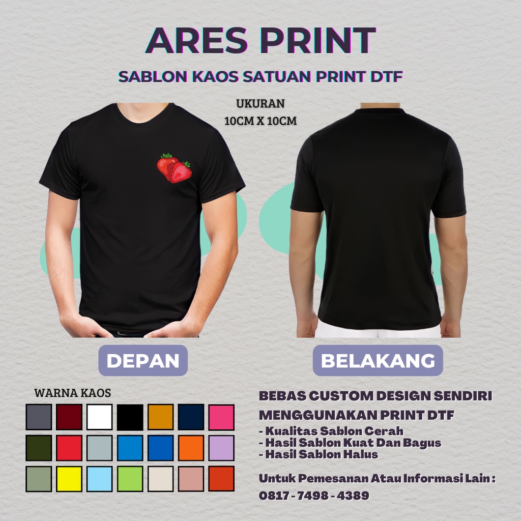 SABLON KAOS SATUAN PRINT DTF TERMURAH