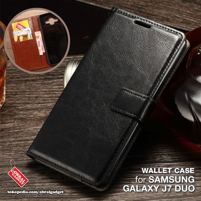 Wallet Leather Flip Case Samsung J7 Duo 2018 Flipcase Cover Casing
