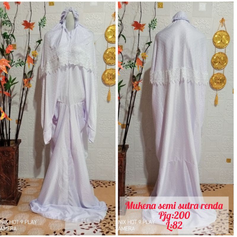 mukena semi sutra renda terusan & setelan