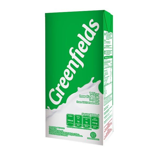 

Susu UHT GreenField /Susu Greenfields UHT Low Fat / Rendah Lemak 1 L