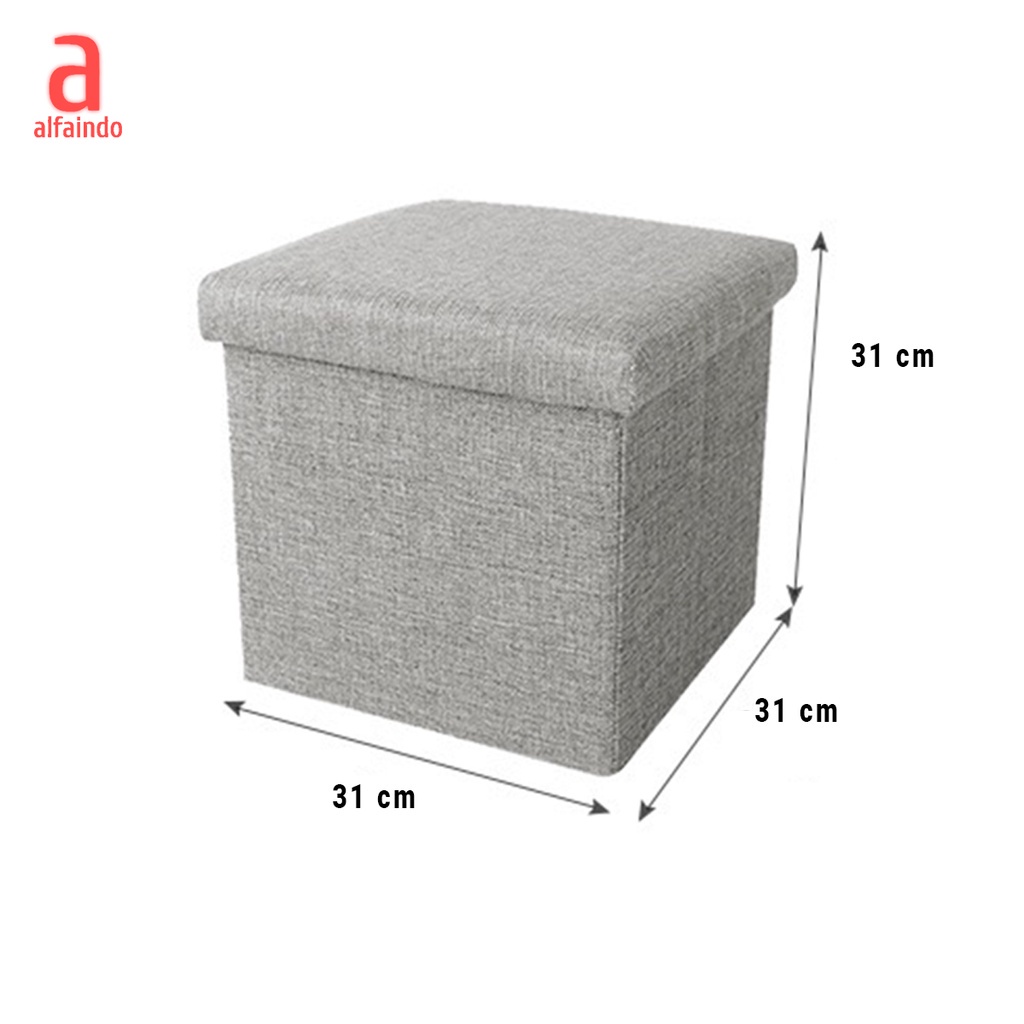 Alfaindo Box penyimpanan Multifungsi Kursi Stool Tempat Mainan Sepatu Buku Bahan Cotton SB014