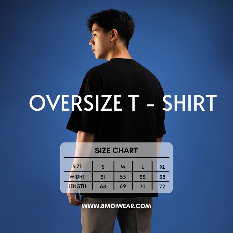 8Moi.Wear - Kaos oversize pria polos Cotton Combed 24s Unisex